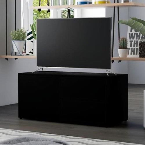 Urara Wooden TV Stand With 1 Door 2 Drawers In Black