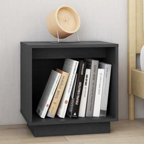 Dawes Solid Pinewood Bedside Cabinet In Grey