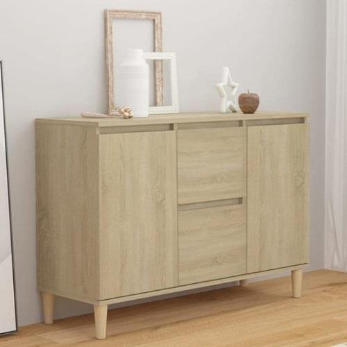 Vaeda Wooden Sideboard With 2 Doors 2 Drawers In Sonoma Oak