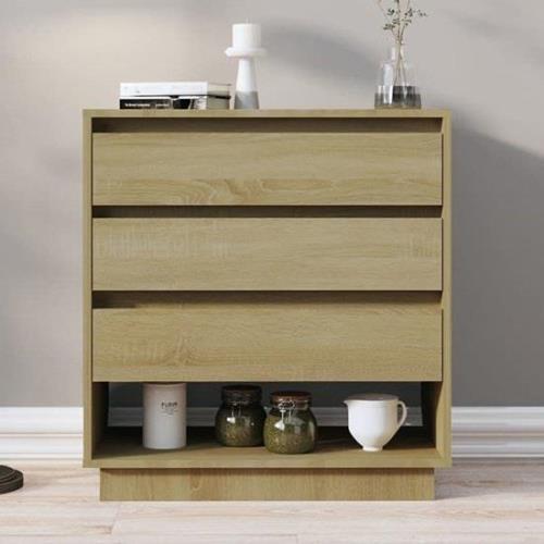 Kaelin Wooden Chest Of 3 Drawers In Sonoma Oak