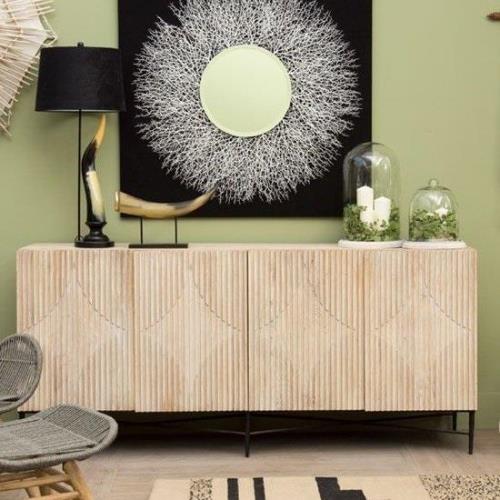 Karot Wooden Sideboard With 4 Doors In Light Grey