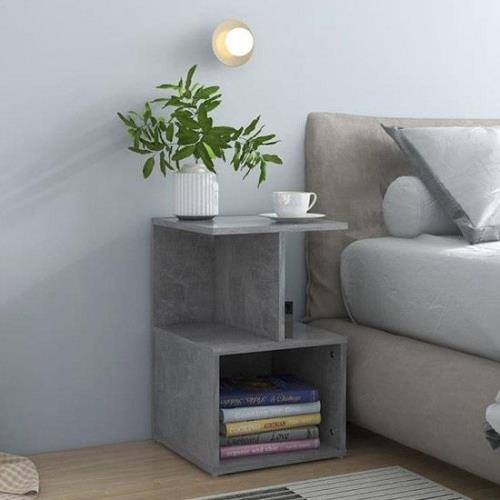 Eracio Wooden Bedside Cabinet In Concrete Effect