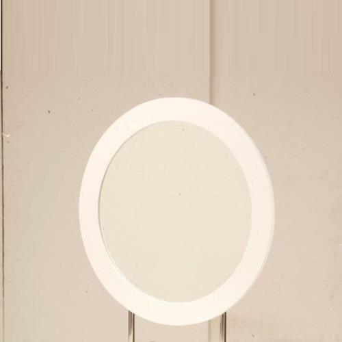 Laura Wall Mirror Round In White Frame