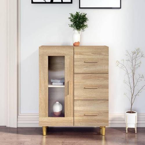 Cartier Wooden Sideboard With 1 Door 3 Drawers In Sonoma Oak