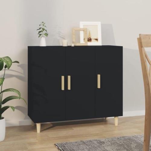 Ediva Wooden Sideboard With 3 Doors In Black