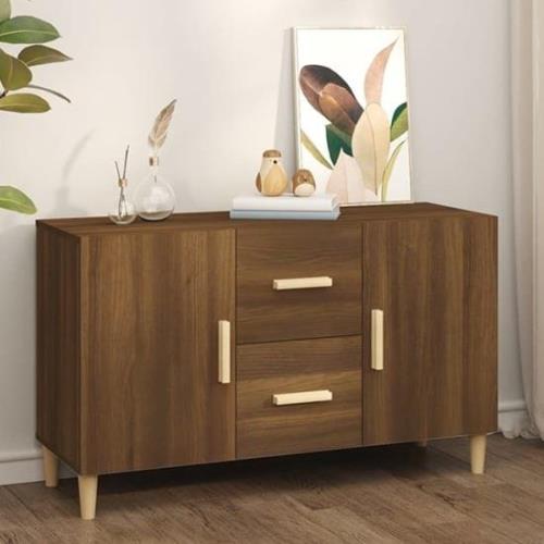 Neola Wooden Sideboard With 2 Doors 2 Drawers In Brown Oak