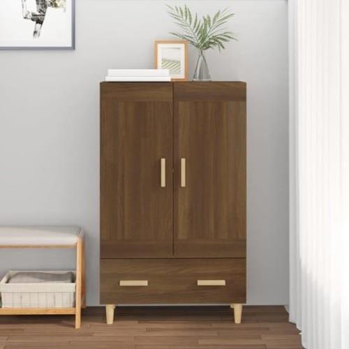 Aleta Wooden Highboard With 2 Doors 1 Drawer In Brown Oak