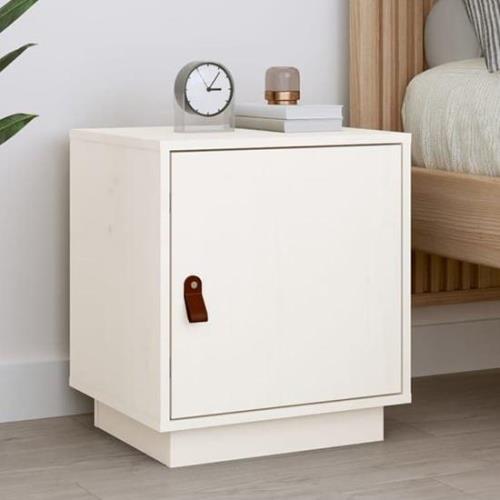 Byrne Pinewood Bedside Cabinet With 1 Door In White