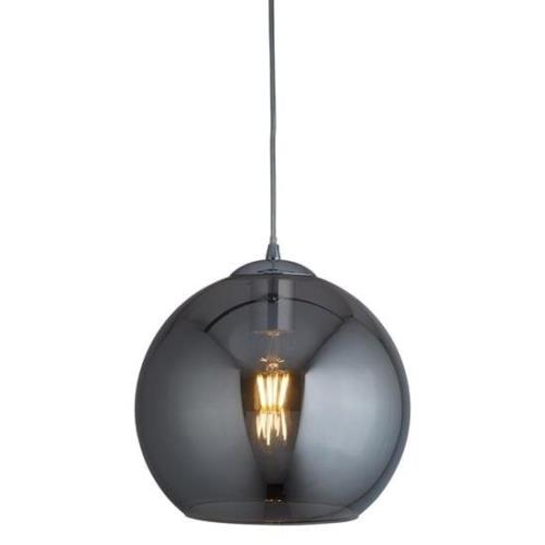 Balls Medium Smoked Glass Ceiling Pendant Light In Chrome