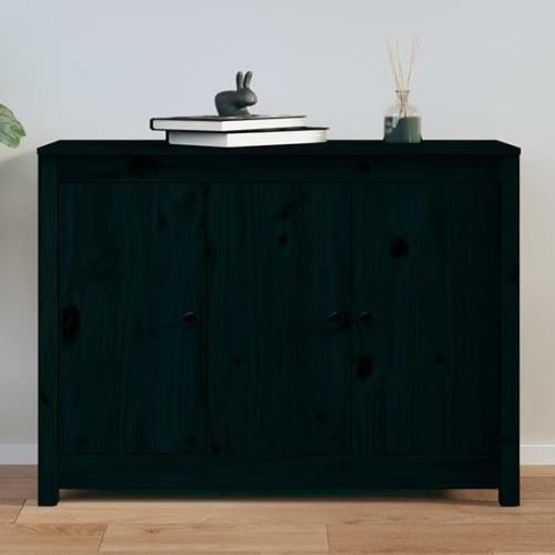 Secia Pinewood Sideboard With 3 Doors In Black