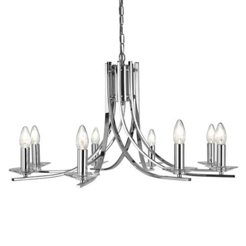 Ascona 8 Lights Clear Glass Pendant Light In Chrome