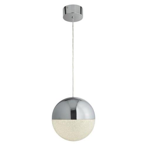 Marbles LED Crushed Ice Shade Pendant Light In Mirrored Chrome