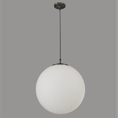 Atom Small Opal Glass Ceiling Pendant Light In Black