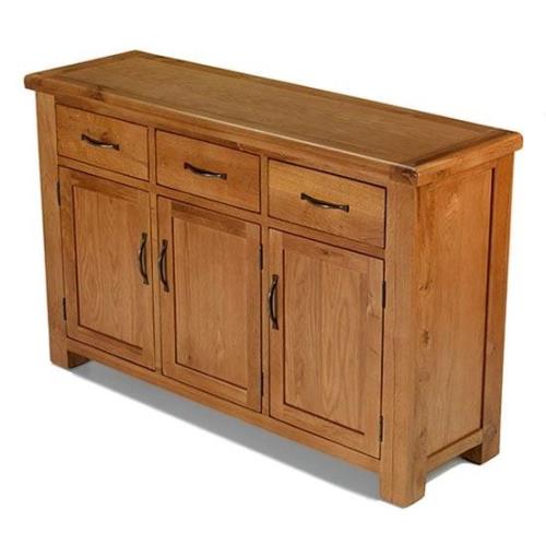 Earls Wooden Large Sideboard In Chunky Solid Oak