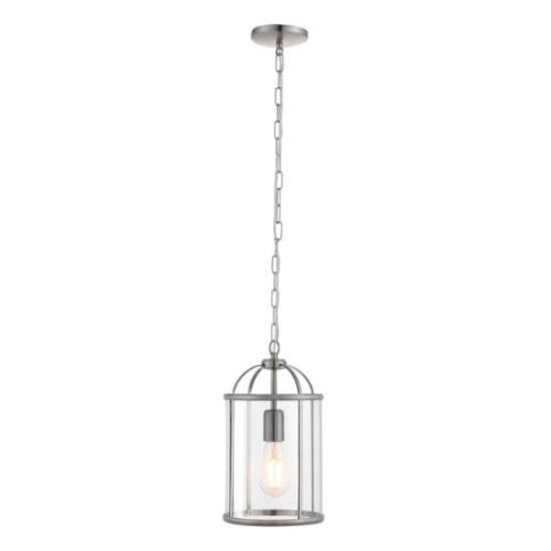 Lembeth 1 Light Clear Glass Pendant Light In Satin Nickel