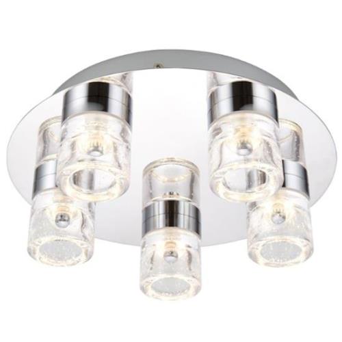 Impost LED 5 Lights Flush Ceiling Light In Chrome