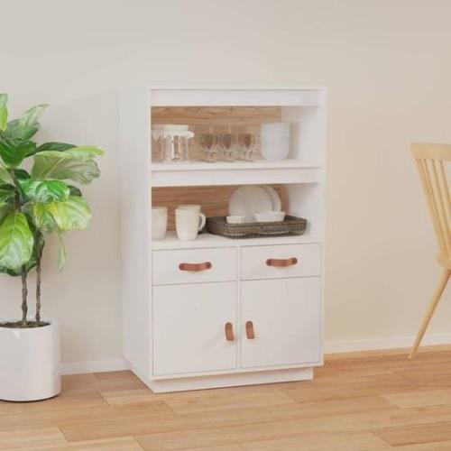 Dallas Pinewood Sideboard With 2 Doors 2 Drawers In White