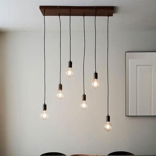 Orono 6 Lights Linear Ceiling Pendant Light In Anthracite