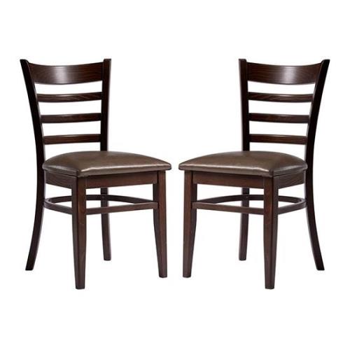 Sarnia Lascari Vintage Brown Faux Leather Dining Chairs In Pair