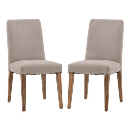 Madisen Taupe Velvet Dining Chairs In Pair