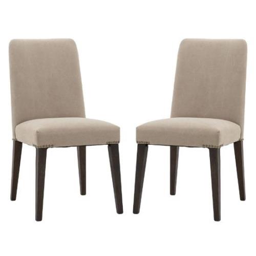 Madisen Grey Fabric Dining Chairs In Pair