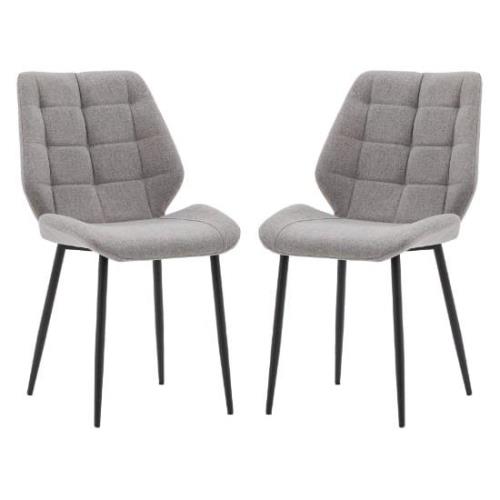 Minford Light Grey Fabric Dining Chairs In Pair