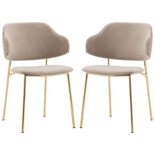 Whaler Taupe Fabric Dining Chairs In Pair