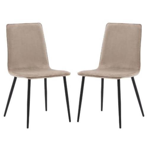 Wickham Taupe Fabric Dining Chairs In Pair