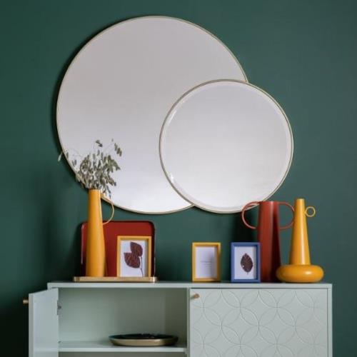 Ostara Circular Wall Mirror In Champagne Frame