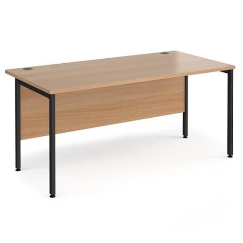 Melor 1600mm H-Frame Computer Desk In Beech And Black