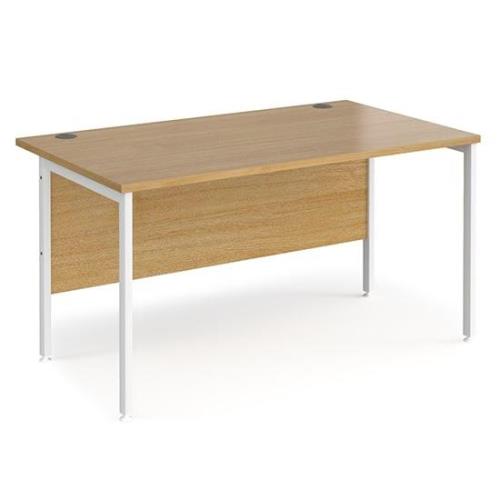 Melor 1400mm H-Frame Computer Desk In Oak And White