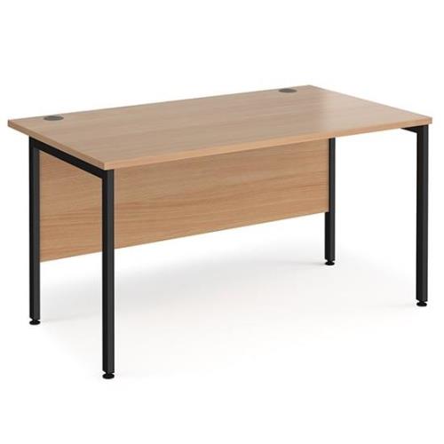 Melor 1400mm H-Frame Computer Desk In Beech And Black