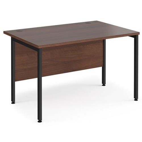 Melor 1200mm H-Frame Wooden Computer Desk In Walnut And Black