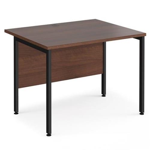 Melor 1000mm H-Frame Wooden Computer Desk In Walnut And Black