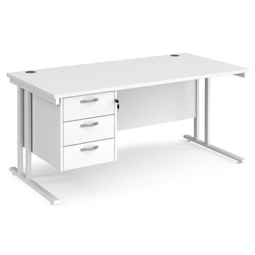 Melor 1600mm Cantilever Computer Desk In White