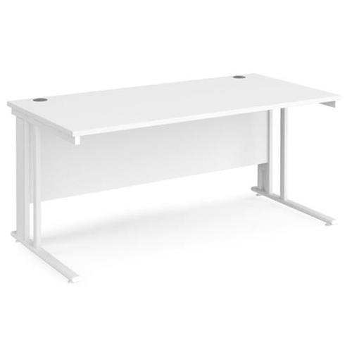 Melor 1600mm Cable Managed Wooden Computer Desk In White