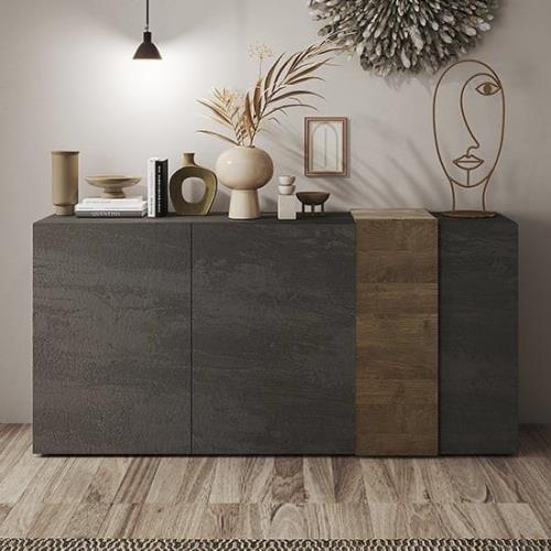 Noa Wooden Sideboard With 3 Doors In Titan And Mercury