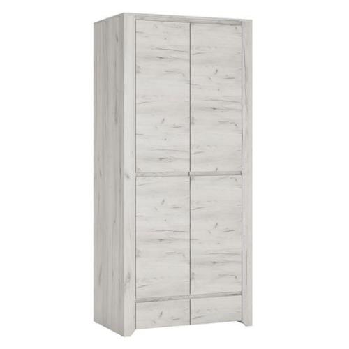 Alink Wooden 2 Doors 2 Drawers Wardrobe In White