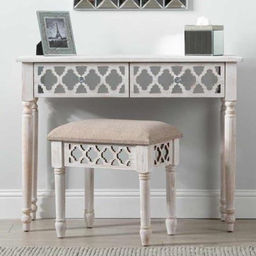 Halifax Mirrored Console Table With 2 Drawers In Natural