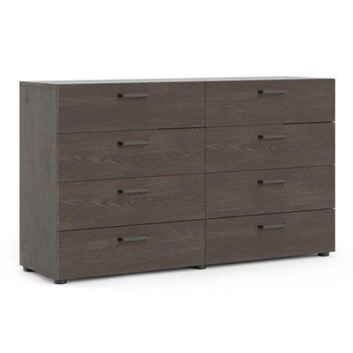 Denton Wooden Chest 8 Drawers In Rovere Gessato Dark Oak