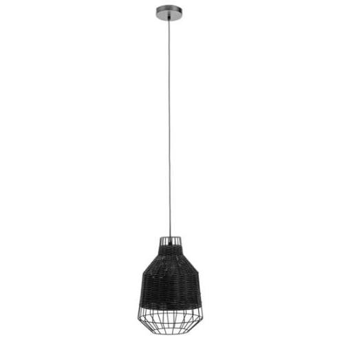 Julia Rattan Ceiling Pendant Light In Black