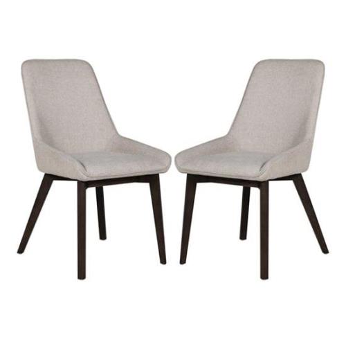 Acton Natural Fabric Dining Chairs In Pair