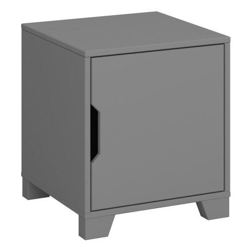 Luna Wooden Bedside Cabinet With 1 Door In Folkestone Grey