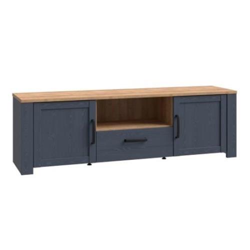 Belgin TV Stand 2 Door 1 Drawer In Riviera Oak And Navy