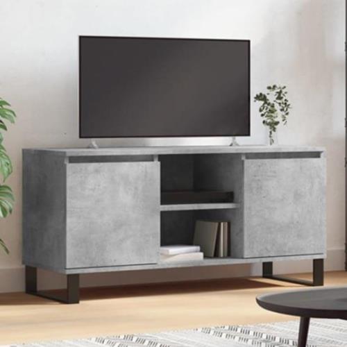 Kacia Wooden TV Stand With 2 Doors In Concrete Effect