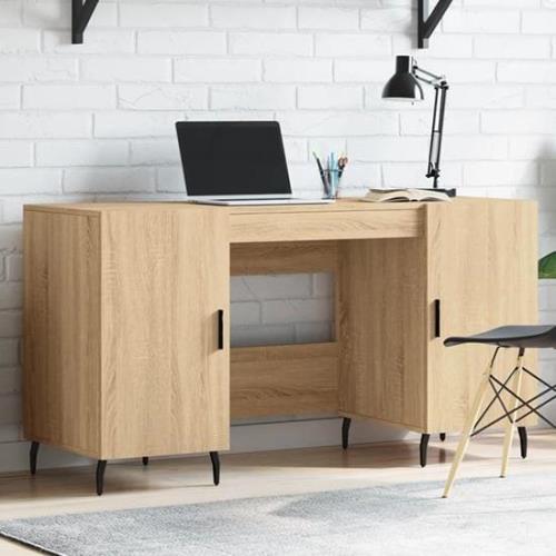 Waterford Wooden Computer Desk With 2 Doors In Sonoma Oak