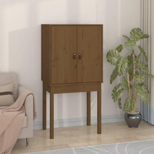 Aveiro Pinewood Highboard With 2 Doors In Honey Brown