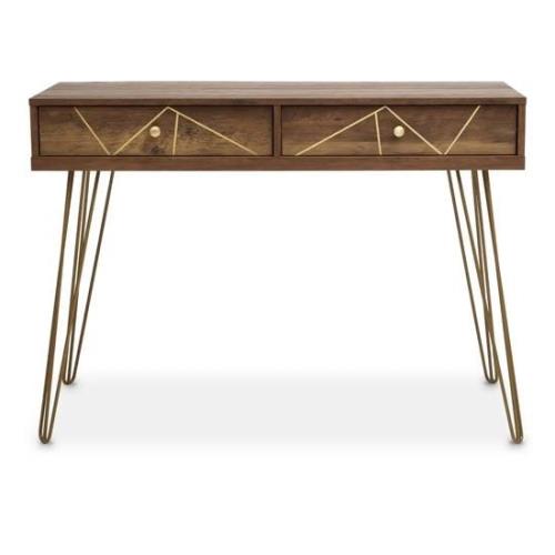 Flora Wooden Console Table With 2 Drawers In Veneering Effect