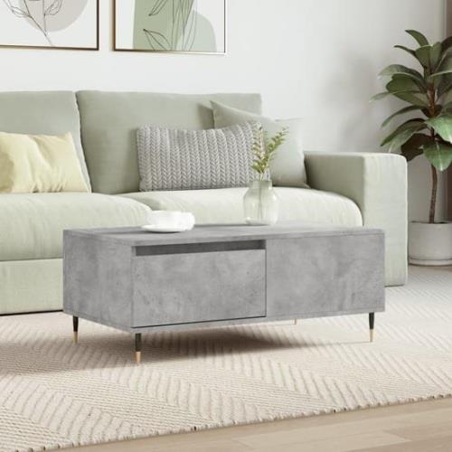 Caen Wooden Coffee Table With 1 Drawer In Concrete Effect