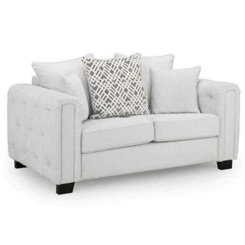 Grazed Fabric 2 Seater Sofa In Light Grey